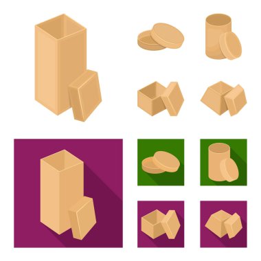 Kutusu, konteyner, paket ve diğer web simgesi karikatür, düz stil. Case, kabuk, çerçeve, küme koleksiyon simgeler.