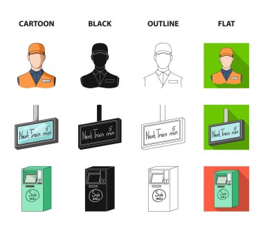 Mekanizması, elektrik, ulaşım ve çizgi film, siyah, anahat, düz stil diğer web simgesi. Pass, genel, ulaşım, küme koleksiyon simgeler.