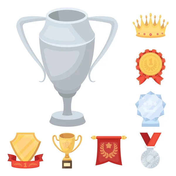 Prix et trophées icônes de bande dessinée dans la collection de jeu pour design.Reward et réalisation vectoriel symbole stock illustration web . — Image vectorielle