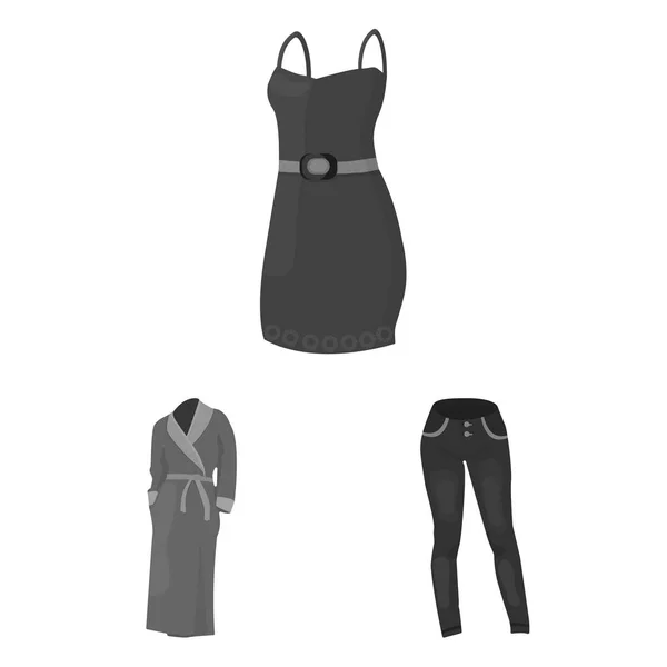 Ropa de las mujeres iconos monocromáticos en la colección de conjuntos para design.Clothing Variedades y accesorios vector símbolo stock web ilustración . — Archivo Imágenes Vectoriales