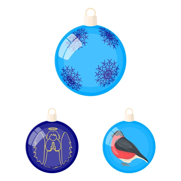 Bolas para ícones de desenhos animados de decoração na coleção de conjuntos para design.Christmas bolas vetor símbolo web ilustração . — Vetor de Stock