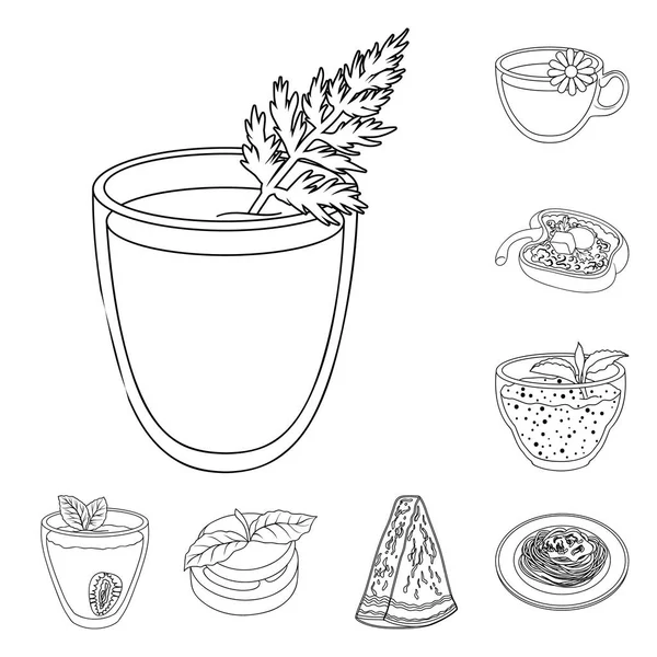 Vegetarisk maträtt disposition ikoner i set insamling för design. Grönsaker och mjölk mat vektor symbol lager web illustration. — Stock vektor