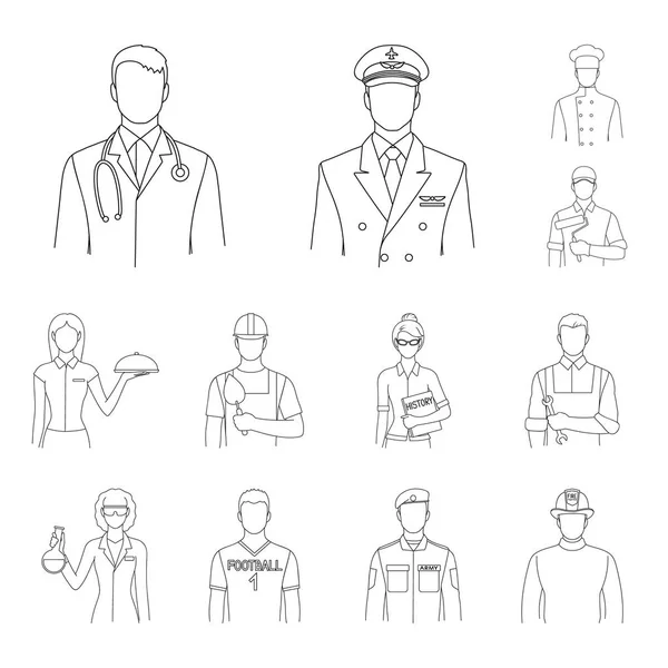 Mensen van verschillende beroepen overzicht pictogrammen in set collectie voor design. Werknemer en specialist vector symbool voorraad web illustratie. — Stockvector
