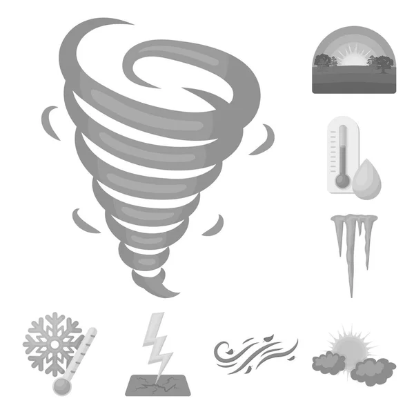 Verschiedene Monochrome Wettersymbole Set Kollektion Für Das Design Zeichen Und — Stockvektor