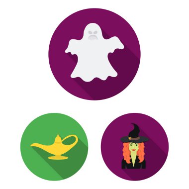 Siyah ve beyaz set koleksiyonu tasarım için sihirli düz simgeler. Sembol stok illüstrasyon vektör öznitelikleri ve büyücü aksesuarları.