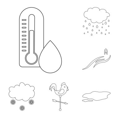 Set koleksiyonu tasarım için farklı hava anahat simgeleri. İşaretler ve hava vektör özelliklerini hisse senedi web illüstrasyon simgesi.