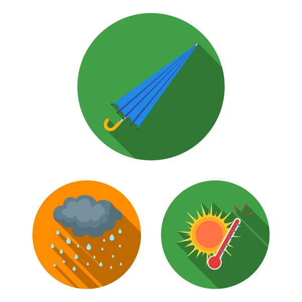 Различные иконки погодных условий в наборе для обозначения. . — стоковый вектор