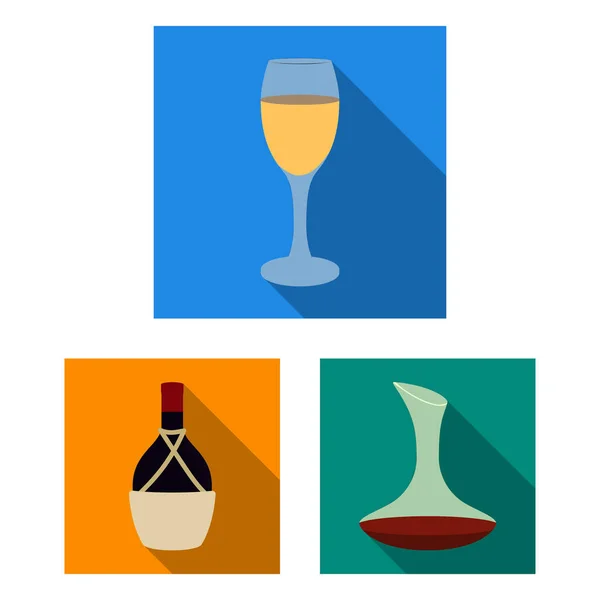 Produits du vin icônes plates dans la collection ensemble pour le design. Matériel et production de vin vecteur symbole stock illustration web . — Image vectorielle