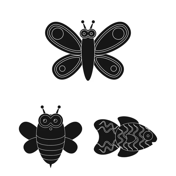 An unrealistic animal black icons in set collection for design. Toy animals vector symbol stock web illustration. — Stock Vector