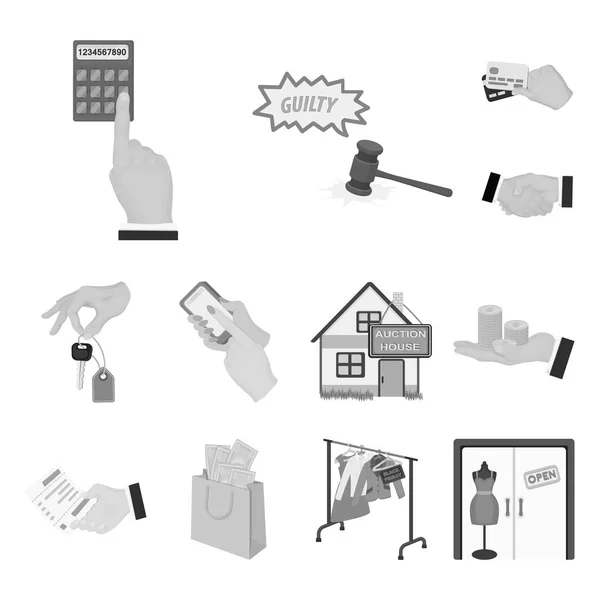 E-commerce et entreprises icônes monochromes dans la collection ensemble pour le design. Achat et vente de symboles vectoriels illustration web stock . — Image vectorielle