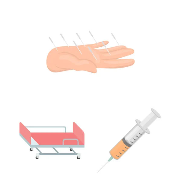 Medicin och behandling tecknad ikoner i set insamling för design. Medicin och utrustning vektor symbol lager web illustration. — Stock vektor