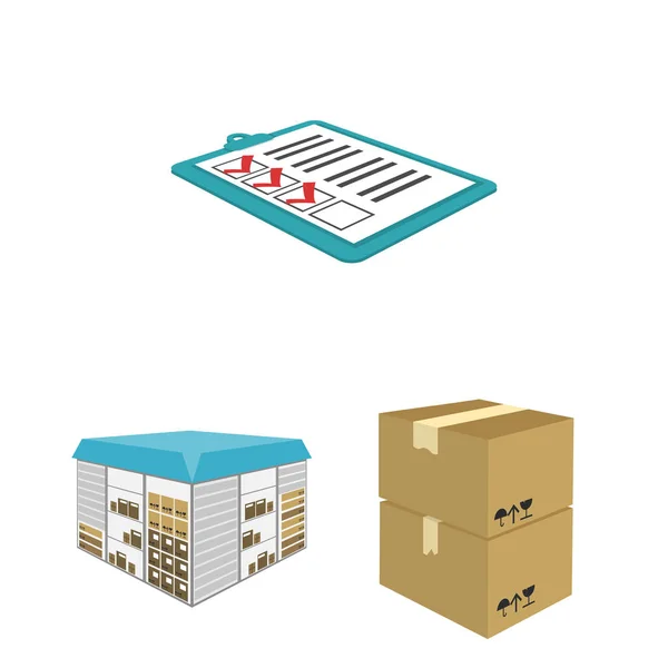 Logistica e consegna icone dei cartoni animati in collezione set per il design. Trasporto e attrezzature isometrico vettoriale simbolo stock web illustrazione . — Vettoriale Stock