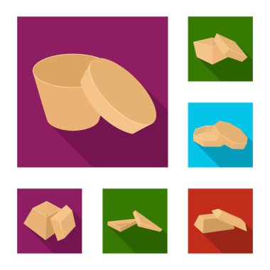 Farklı kutular set koleksiyonu tasarım için simgeleri düz. Ambalaj kutusu vektör simge stok web çizim.