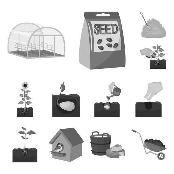 Ferme et agriculture icônes monochromes dans la collection ensemble pour le design. Jardin et plantes isométrique vecteur symbole stock web illustration . — Image vectorielle