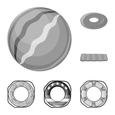 Daire tek renkli simgeler set koleksiyonu tasarım için yüzme necklac. Farklı lifebuoysvector sembol stok web çizimi.