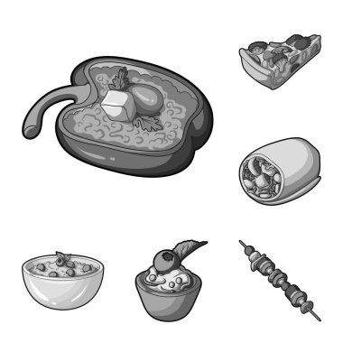 Vejetaryen yemek set koleksiyonu tasarım için tek renkli simgeler. Sebze ve süt gıda vektör simge stok web çizim.