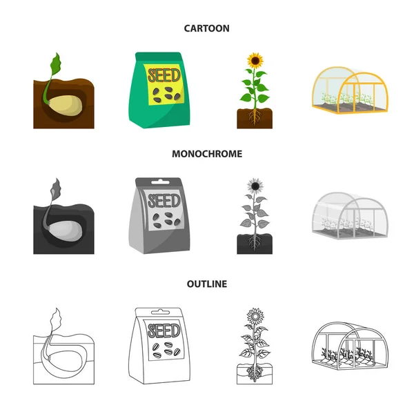 Empresa, ecologia, e outro ícone da web em desenhos animados, esboço, estilo monocromático. Cascas, multas, ícones de jardim na coleção de conjuntos . — Vetor de Stock