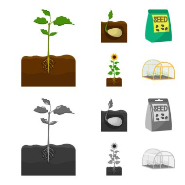 Şirket, ekoloji ve diğer web simgesi karikatür, tek renkli stil. Kabuğu, cezalar, Bahçe simgeler kümesi koleksiyonu.