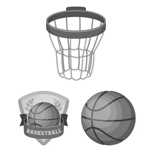 Баскетбол и атрибуты монохромные иконы в наборе коллекции для design.Basketball игрок и оборудование векторные символы фондового веб-иллюстрации . — стоковый вектор