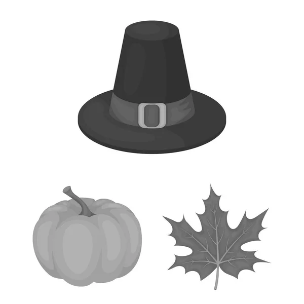Canada Thanksgiving Day icônes monochromes dans la collection ensemble pour le design. Illustration Web du Canada et du symbole vectoriel Tradition . — Image vectorielle