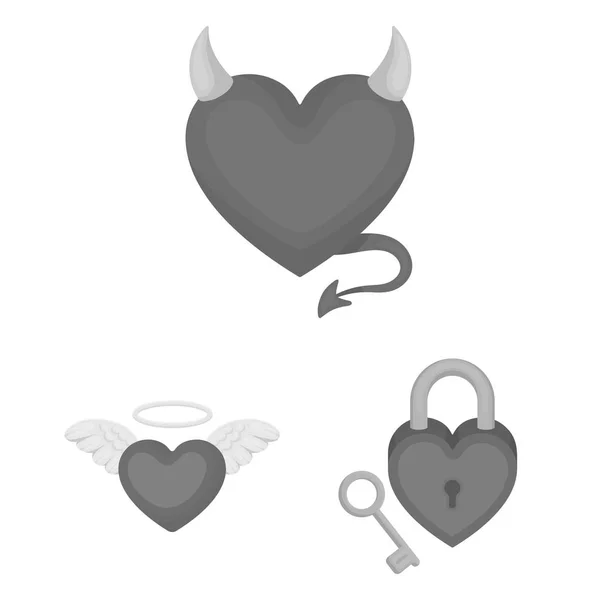 Relación romántica iconos monocromáticos en la colección de conjuntos para el diseño. Amor y amistad vector símbolo stock web ilustración . — Vector de stock