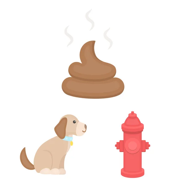 Κατοικίδιο σκύλο κινουμένων σχεδίων εικονίδια στη συλλογή σετ για σχεδιασμό. Φροντίδα για το κουτάβι διάνυσμα σύμβολο μετοχής web απεικόνιση. — Διανυσματικό Αρχείο