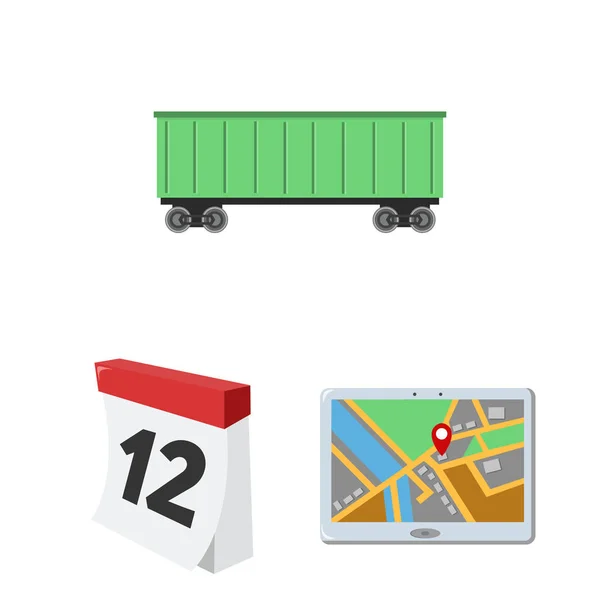 Logistiek service cartoon pictogrammen in set collectie voor design. Logistiek en apparatuur symbool voorraad web vectorillustratie. — Stockvector