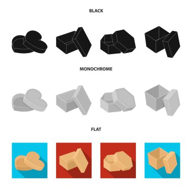 Kutusu, konteyner, paket ve diğer web simge siyah, düz, tek renkli tarzı. Case, kabuk, çerçeve, küme koleksiyon simgeler.