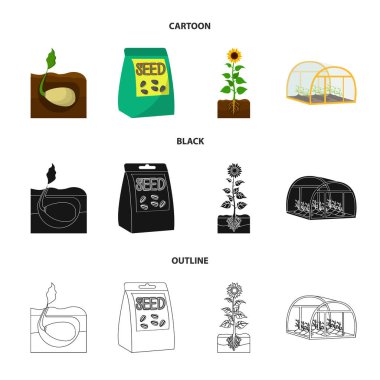 Şirket, ekoloji ve diğer web simgesi çizgi film, siyah, anahat tarzı. Kabuğu, cezalar, Bahçe simgeler kümesi koleksiyonu.