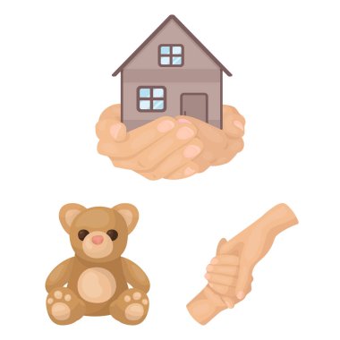 Set koleksiyonu tasarım için sadaka ve bağış karikatür simgeler. Maddi yardım vektör simge stok web çizim.