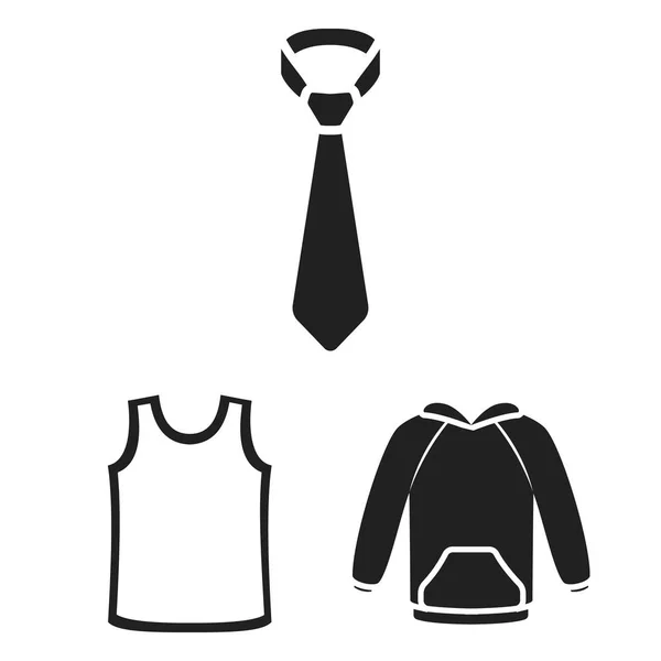 Différents types de vêtements icônes noires dans la collection ensemble pour le design. Vêtements et style vectoriel symbole stock web illustration . — Image vectorielle