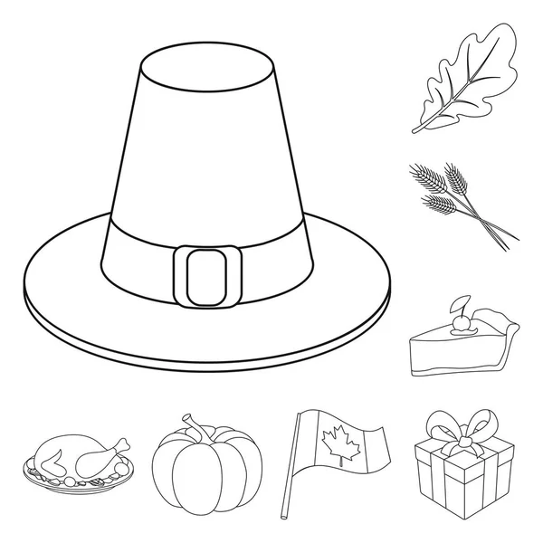 Canada Thanksgiving Day esquisse des icônes dans la collection de décors pour le design. Illustration Web du Canada et du symbole vectoriel Tradition . — Image vectorielle