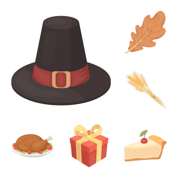 Kanada Hari Thanksgiving kartun ikon dalam koleksi set untuk desain. Kanada dan vektor tradisi simbol saham gambar web . - Stok Vektor