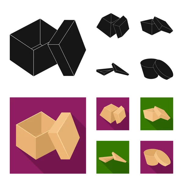 Caso, shell, quadro, e outro ícone da web em preto, estilo plano.Caixa, recipiente, pacote, ícones na coleção de conjuntos . — Vetor de Stock