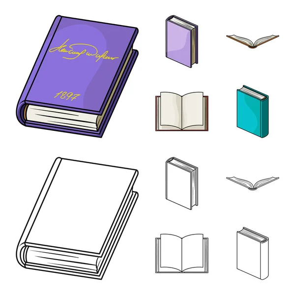 Various kinds of books. Books set collection icons in cartoon,outline style vector symbol stock illustration web. — Stock Vector