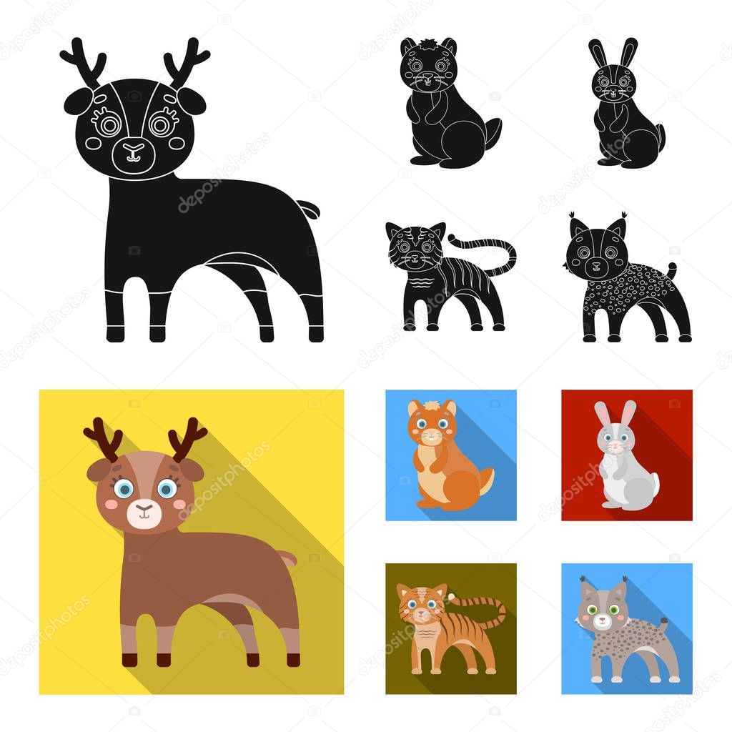 Animals, domestic, wild and other web icon in black,flat style. Zoo, toys, children, icons in set collection.