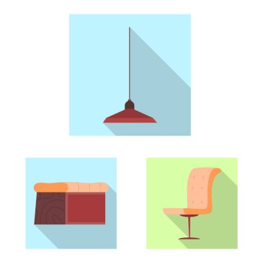 İzole işareti mobilya ve daire nesne. Mobilya ve ev hisse senedi simgesi için web topluluğu.