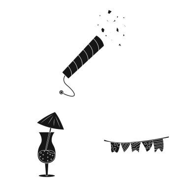 Parti ve Doğum günü simge vektör Illustration. Hisse senedi için kutlama ve parti vektör simge topluluğu.