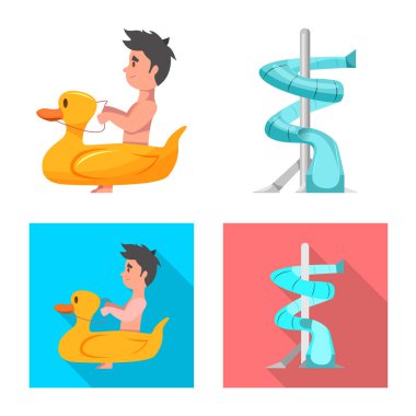 Havuzu ve yüzme işareti tasarımı vektör. Havuzu ve etkinlik hisse senedi vektör çizim topluluğu.