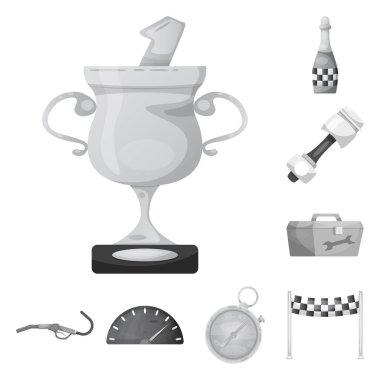 Araba ve ralli simge vektör Illustration. Araba ve yarış hisse senedi vektör çizim topluluğu.