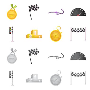 Araba ve ralli sembolü yalıtılmış nesne. Araba ve yarış vektör simgesini hissenin topluluğu.