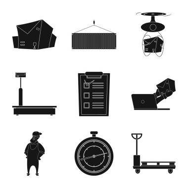 Yalıtılmış nesne mal ve kargo işareti. Ürünler ve hisse senedi için ambar vektör simge kümesi.