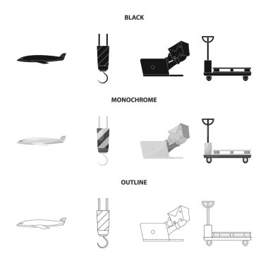 Mal ve kargo simge vektör Illustration. Ürünler ve web için ambar hisse senedi simgesi.