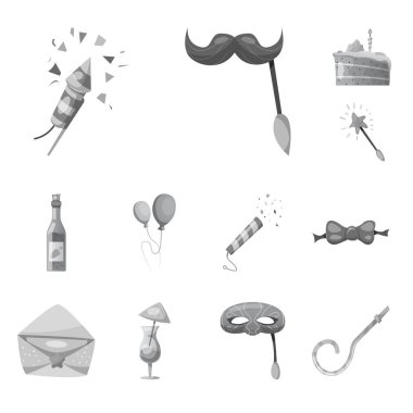 Parti ve Doğum günü sembolü yalıtılmış nesne. Parti ve kutlama hisse senedi vektör çizim topluluğu.