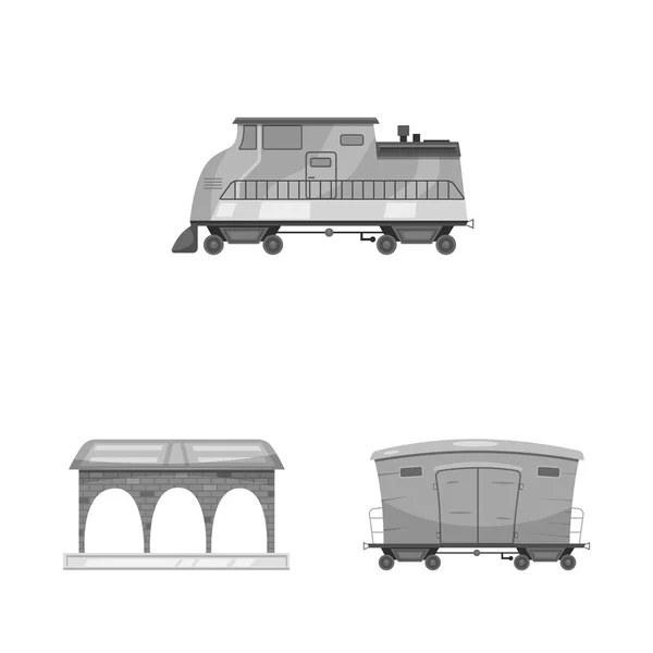 Векторні ілюстрації логотипу поїзда та станції. Збірник поїздів та квитків Векторні ілюстрації . — стоковий вектор