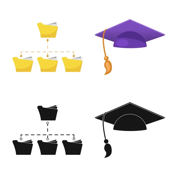 교육 및 학습 상징의 고립 된 개체입니다. 교육 및 재고에 대 한 학교 벡터 아이콘의 컬렉션. — 스톡 벡터
