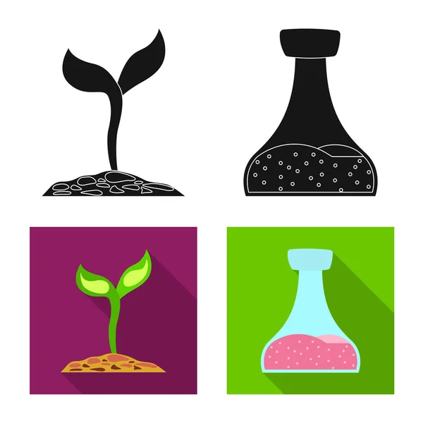 Vectorillustratie van genetische en symbool van de plant. Set van genetische en biotechnologie aandelensymbool voor web. — Stockvector