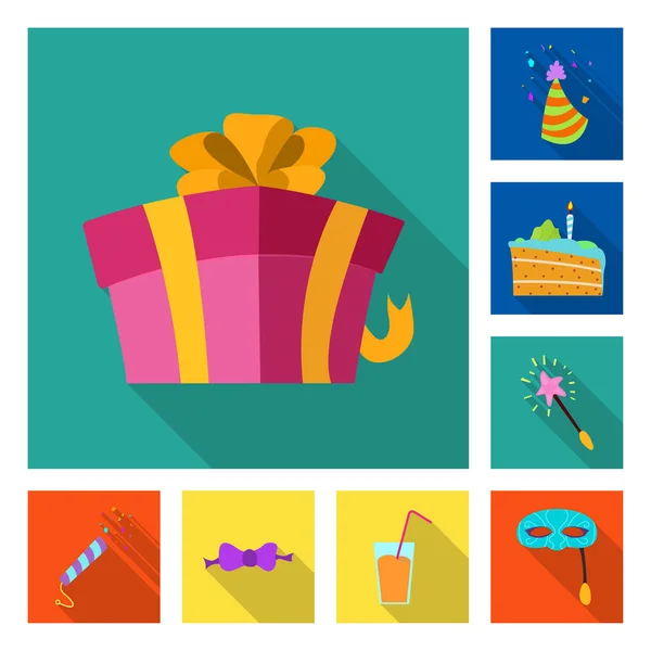Vektor-Illustration von Party und Geburtstagssymbol. Sammlung von Party und Feier Aktiensymbol für das Web. — Stockvektor