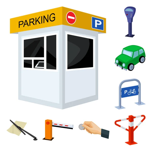 Паркінг для автомобілів мультиплікаційні значки в наборі колекції для дизайну. Обладнання та сервіс Векторний символ стокової веб-ілюстрації . — стоковий вектор