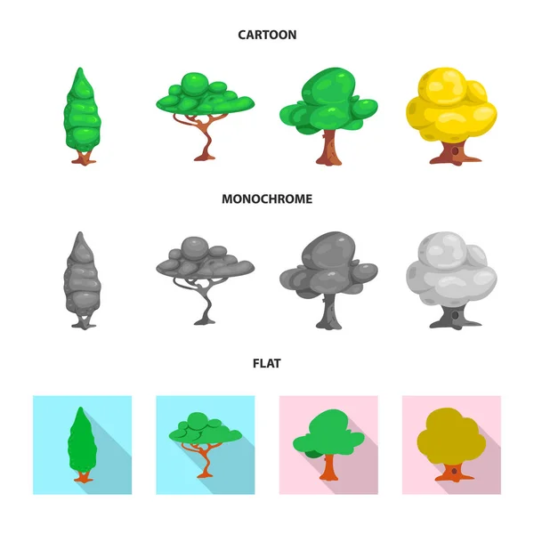 Vektorový Design Strom Povahy Znamení Sada Strom Korunu Vektorové Ilustrace — Stockový vektor